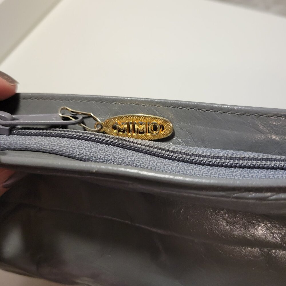 Vintage Leather Mimo Sacs Purse with Folded Layers - Grey - Picture 9 of 14